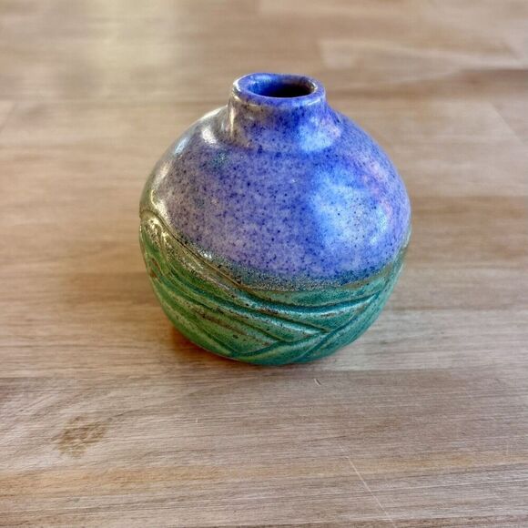 Vintage Studio Art Pottery Bud Vase Signed Martha ’99 Ceramic Hand Thrown - Picture 2 of 10